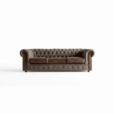 Sofagarnitur Polster Couch Sofa Klassik Chesterfield 3 Sitzer Set Neu NAPOLI IV