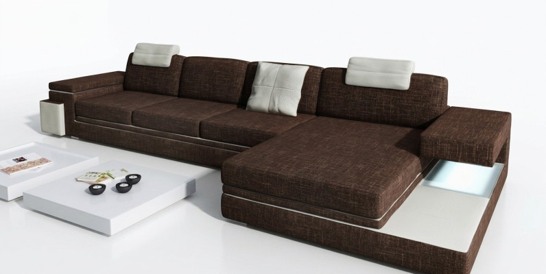 Design Ledersofa Sofa Couch Polster Dekor Wohnlandschaft Eck Garnitur Ecke