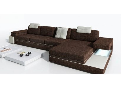 Design Ledersofa Sofa Couch Polster Dekor Wohnlandschaft Eck Garnitur Ecke
