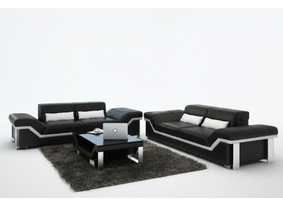 Ledersofa Sofa Couch Wohnlandschaft 3+3 Garnitur Design Modern Sofas Neu