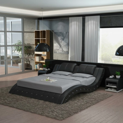 Wasserbett Doppel Bett Betten Komplett Lederbett Polsterbett Wasser LB8824B