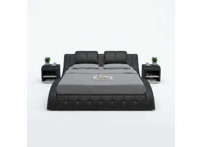 Wasserbett Doppel Bett Betten Komplett Lederbett Polsterbett Wasser LB8824B