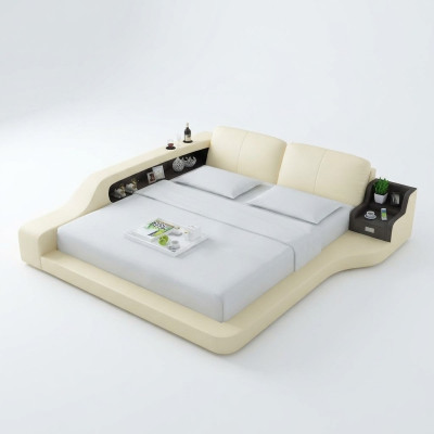 Wasserbett Hotel Doppel Bett Betten Komplett Lederbett Polsterbett Wasser LB8841