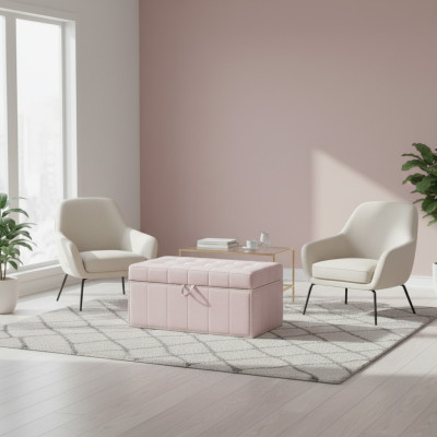 Hocker Fußhocker Ottoman Sitzhocker Sitzpouf Wohnzimmer Designer Kufer