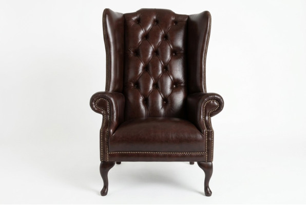 Ohrensessel Sessel Fernseh Design Polster Sofa Couch Chesterfield Leder Neu 348
