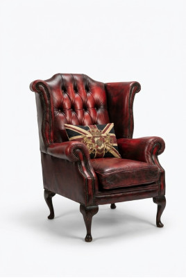 Ohrensessel Sessel Fernseh Design Polster Sofa Couch Chesterfield Textil Neu 342