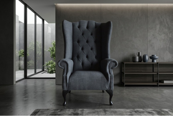 Ohrensessel Sessel Fernseh Design Polster Sofa Couch Chesterfield Textil Neu 344