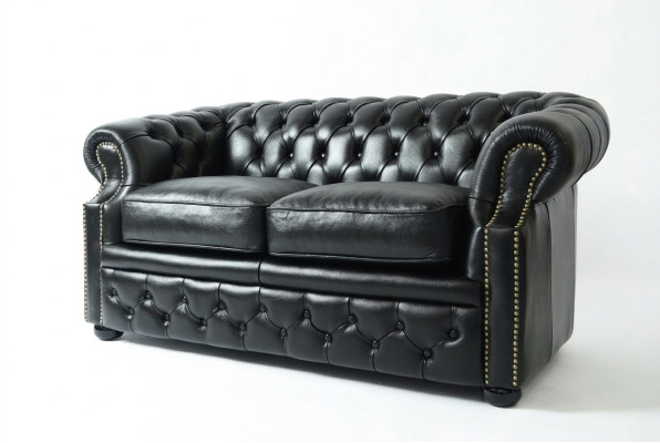 Sofa Couch Chesterfield  Polster Sofas 2 Sitzer Leder Textil Lounge Club  #289