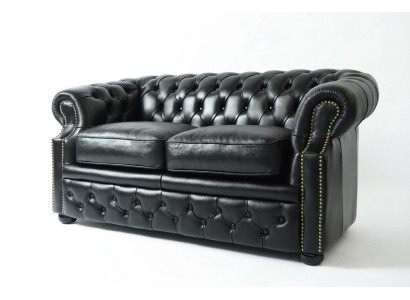 Sofa Couch Chesterfield  Polster Sofas 2 Sitzer Leder Textil Lounge Club  #289