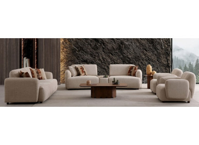 Wohnzimmer Möbel Moderner Stil Beige Holzgestell Komfortabel Entspannend