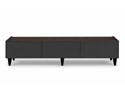 TV-board Schwarz Praktisch Geräumig Ästhetisch Push-to-open Holz
