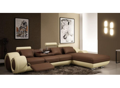 Patentiertes Design Ecksofa Sofa +USB,Polster Leder Ecke BERLIN Wohnlandschaft