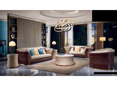Klassische Sofagarnitur 5tlg. Set Sofa 3+2+1+1 Sitzer Couchtisch Couch Modern