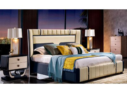 Design Schlafzimmer 3tlg. Bett 2x Nachttisch Klassischer Luxus Betten Set Möbel