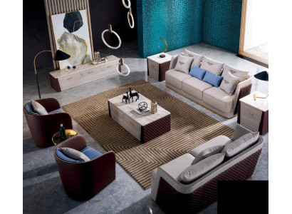 Sofagarnitur 3+2+1+1 Sitzer Set Design Sofa Polster Couchen Couch Modern Neu