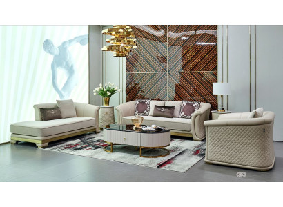 Sofagarnitur 3+1 Sitzer Chaiselongue Polster Sofas Modern Garnitur Gruppe Set