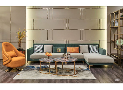 Ecksofa Lform Textil Luxus Design Wohnlandschaft Polster Couch Couchen Möbel Neu