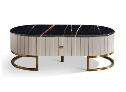 Couchtisch Tisch Oval Luxus Design Tische Kaffee Beistelltische Wohnzimmer Ovale