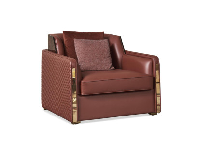 Sessel Club Lounge Designer Lehn Stuhl Polster Sofa 1 Sitzer Fernseh Neu Leder