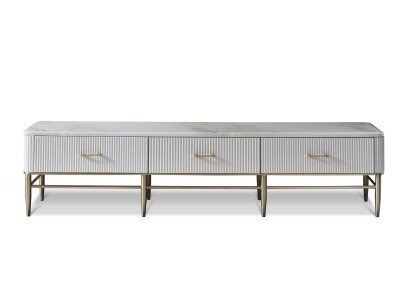 Holz Sideboard in Natur mit Edelstahl, modernes Design