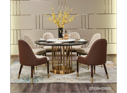 Runder Tisch  Esstisch Runde Tische Designer Edelstahl Designer Möbel Esszimmer