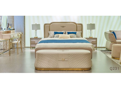 Bett Polster Design Luxus Doppel Hotel Betten Ehe 180x200cm Schlaf Zimmer Leder