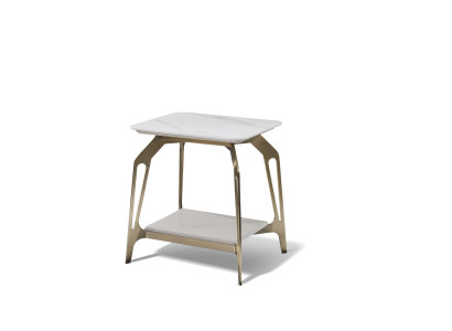 Edelstahl Beistelltisch modern, silberfarben, robust, zeitlos