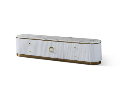 Designer Kommode Anrichte Side Low Board Schrank Wohn Zimmer Regal Metall Luxus