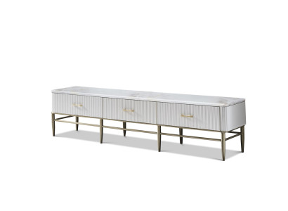Holz Sideboard in Natur mit Edelstahl, modernes Design