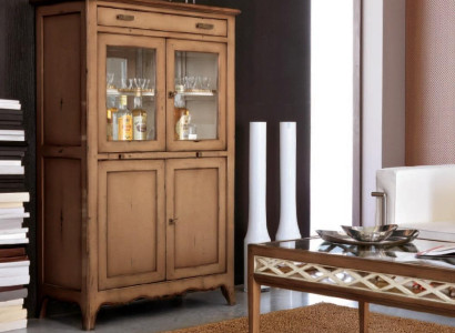 Vitrinen Bar Schrank Haus Designer Schränke Wand Holz Spiegel Vitrine Möbel Neu