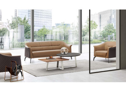Kunstleder Chesterfield-Sofa modern in Schwarz