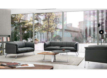 Kunstleder Sofa Set in Beige Modern Elegant Wohnzimmermöbel