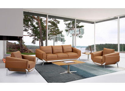 Kunstleder 3-Sitzer Sofa in Schwarz modern