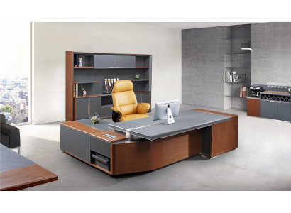 Moderner Eckschreibtisch aus MDF und PVC in Holzoptik