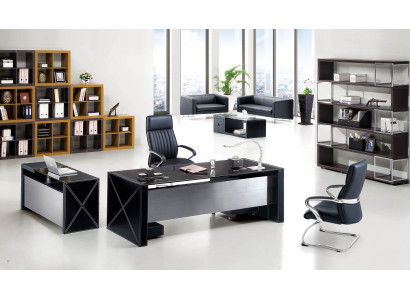 Leder Chesterfield-Sofa modern in Schwarz