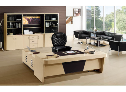 Moderner Eckschreibtisch aus MDF und PVC in Grau