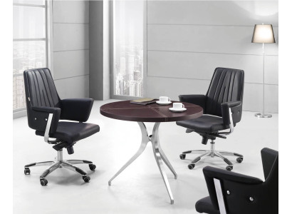 Kunstleder Gartentisch mit Sessel Set modern, Edelstahl, in Schwarz