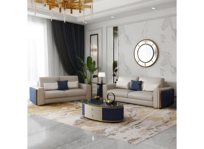 Sofagarnitur 3+2+1 Design Modern Sofas Ledersofa Couch Wohnlandschaft  Sofa Sitz