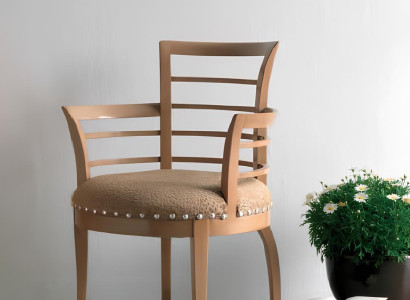 Stuhl Design Massivholz Armlehnen Luxus Sessel Esszimmer Wohnzimmer Büro Möbel