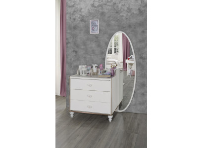 Kommode mit Spiegel Möbel Moderne Kommode Holz Jugend  Zimmer Weiß Neu
