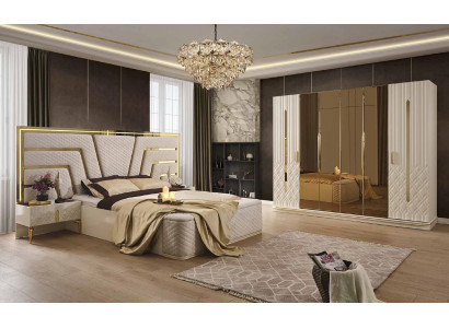 Schlafzimmer Bett Design Betten Luxus Betten Nachttische Kleiderschrank 4tlg Set