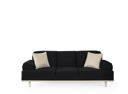 Dreisitzer Couch Wohnzimmer Sofa Möbel Schwarze Couchen 3 Sitz 240cm