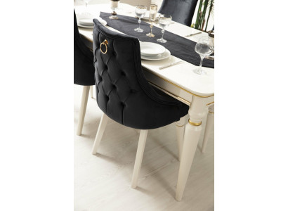 Moderner schwarzer Stuhl Design Holzstuhl Esszimmerstuhl Luxus Holz Möbel
