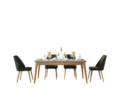Luxus Tisch  Esszimmer Esstisch Stuhl Gruppe Garnitur Set Holz Tische 5tlg. Sets