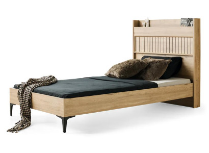 Einzelbett Holz Modern Kopfteil Stilvolles Design Kinderzimmer Möbel Komfort