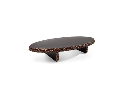 Moderner Ovaler Couchtisch Designer Wohnzimmer Exklusiver Beistelltisch