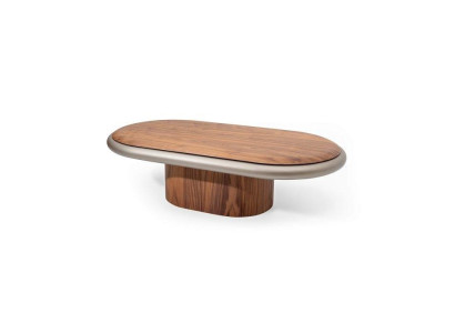 Exklusive Luxus Wohnzimmer Oval Couchtisch Braun Farbe Modernen Holz