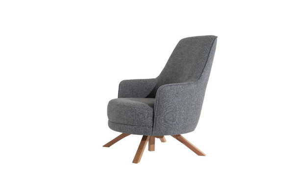 Moderner Wohnzimmer Sessel Einsitzer Polster Relax Sessel Holzfüße Neu