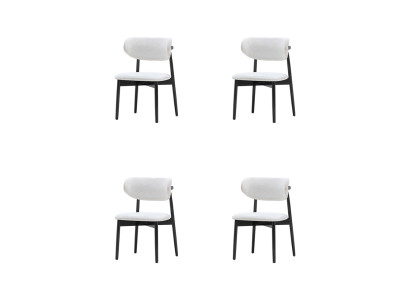 Esszimmer Sitzstühle Weiß-Schwarze Stuhgarnitur Designer Lehnstühle