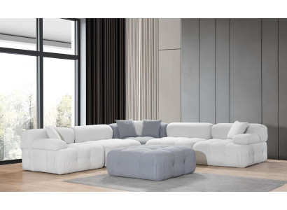 Klassisches Chesterfield-Ecksofa aus Holz mit Textil in elegantem